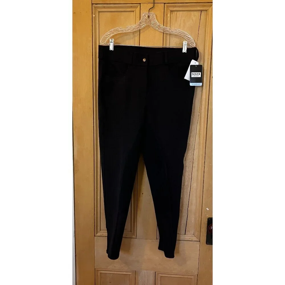 Dover Saddlery Womens Basic II Breech Knee Patch Riding Pants 34R Black AN NWT - Picture 3 of 10